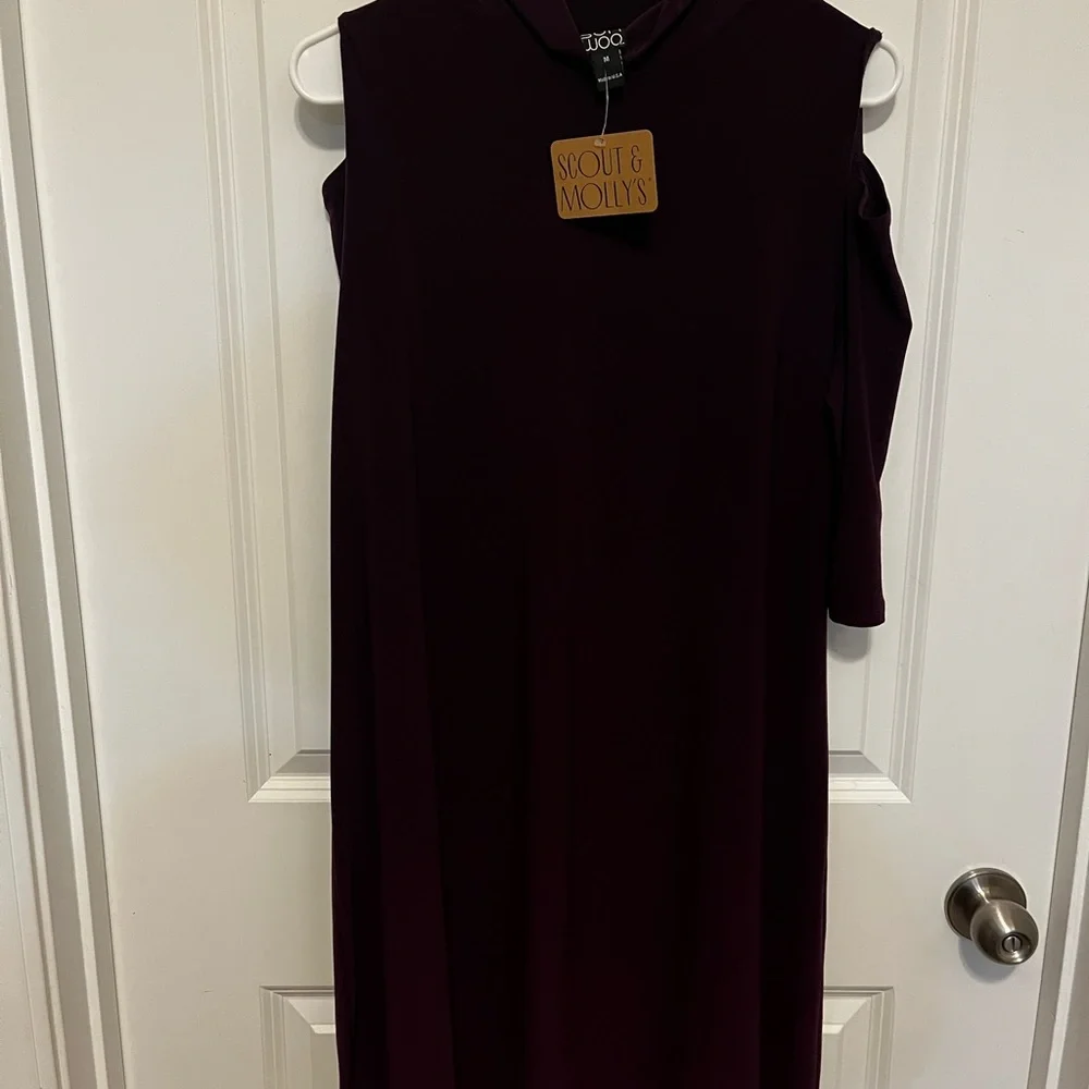 Scout and Molly Dress - Mock Neck Dress in Medium- Eggplant- NWT - Picture 6 of 8